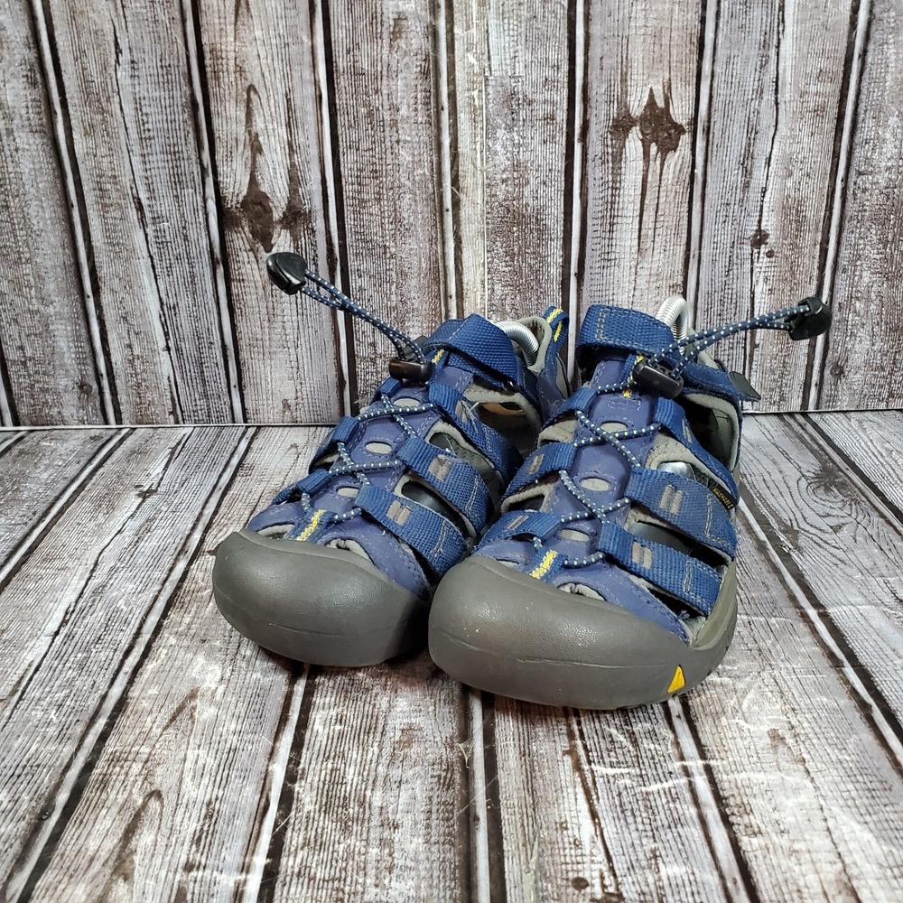 KEEN Youth Newport H2 Waterproof Sandals Blue Yellow Hiking Shoes 1009962 Size 4